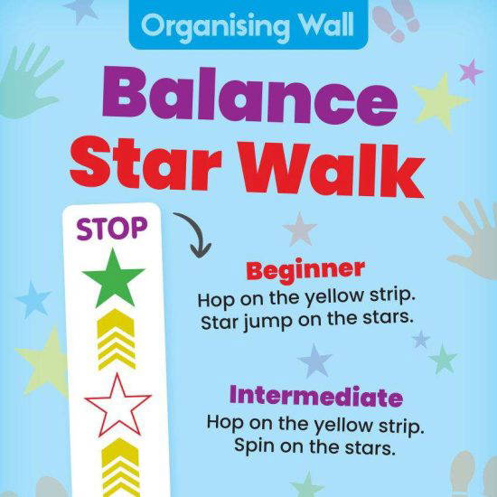 Sensory Circuit – Balance Star Walk Organising & Calming Wall Graphics