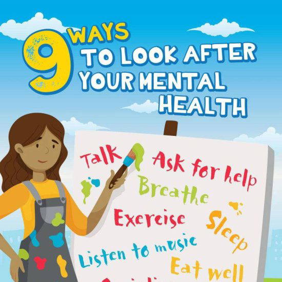 9 Ways To Look After Your Mental Health Wall Art Graphic for Primary Schools