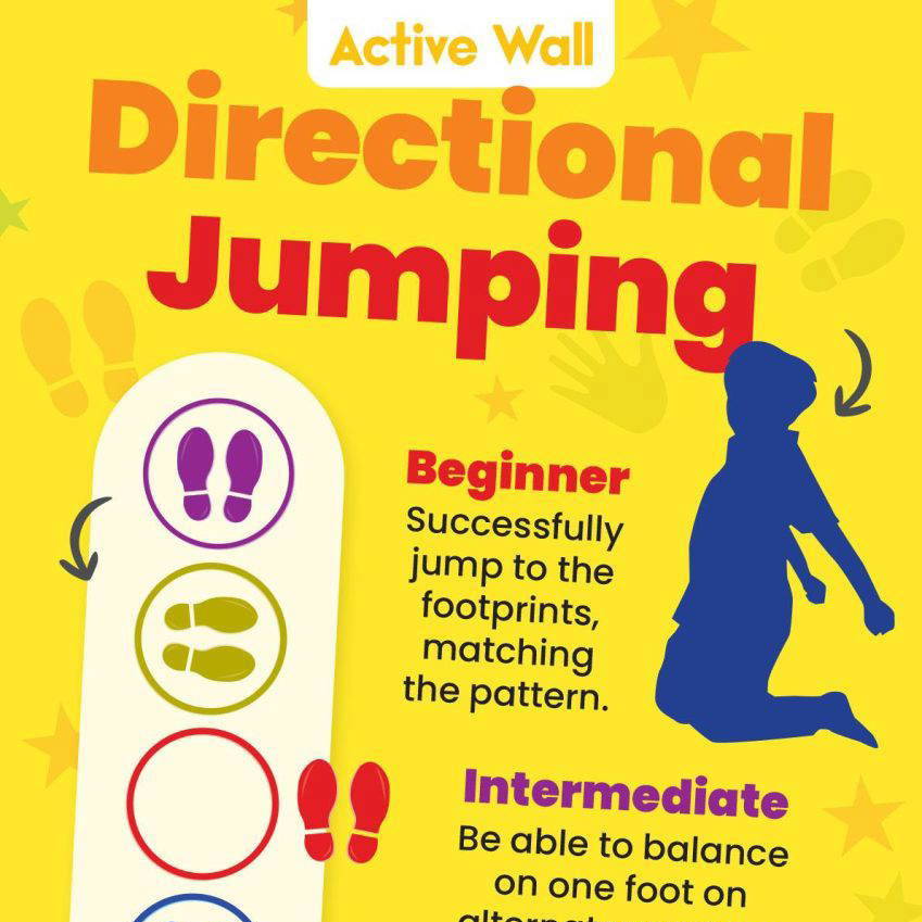 Sensory Circuit – Active Wall – Directional Jumping School Wall Graphics