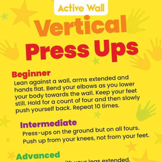 Sensory Circuit – Vertical Press Ups Active Wall Displays for Schools