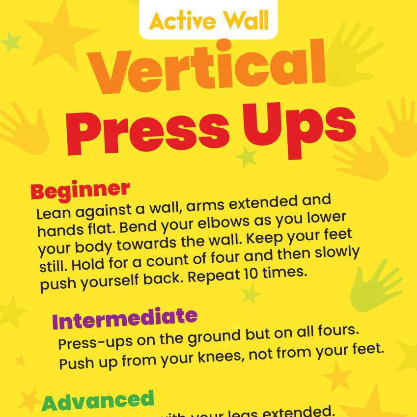Sensory Circuit – Vertical Press Ups Active Wall Displays for Schools