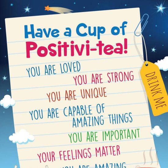 Have a Cup of Positive-Tea, Wall Art Display for Primary Schools