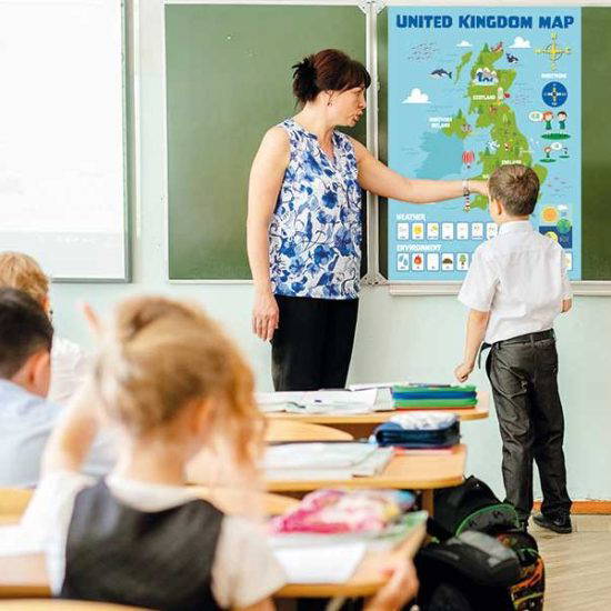 UK Map Wall Display with Animals for Early Years Learning