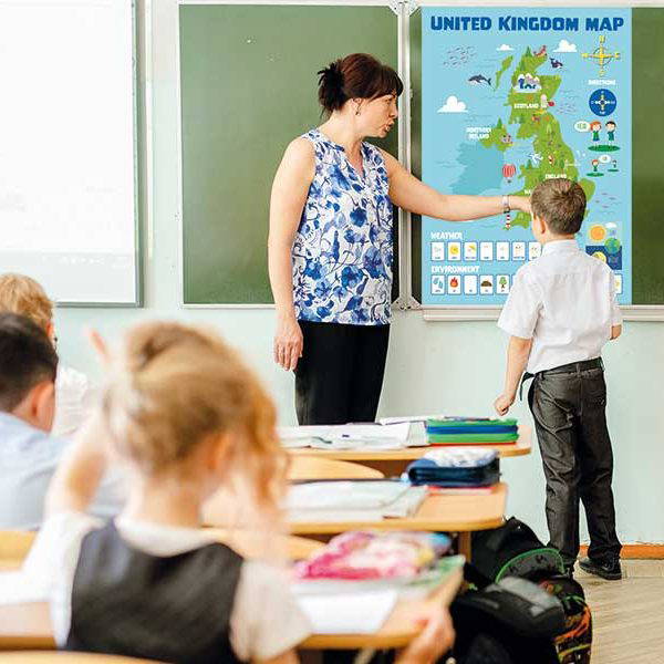 UK Map Wall Display with Animals for Early Years Learning