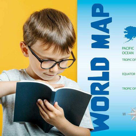 World Map Curriculum Wall Display for Primary Schools