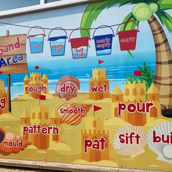 Sand Play Area Educational Wall Graphics for Early Years