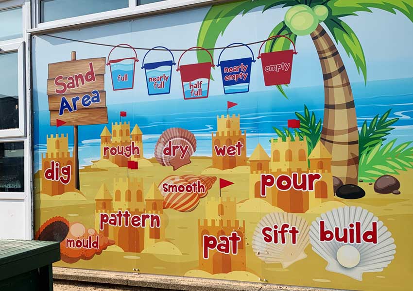 Sand Play Area Educational Wall Graphics for Early Years