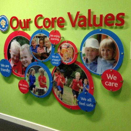 Core Values Wall Displays for Primary School Entrance Halls