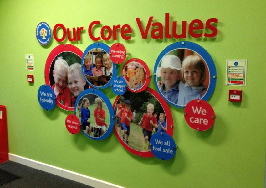 Core Values Wall Displays for Primary School Entrance Halls
