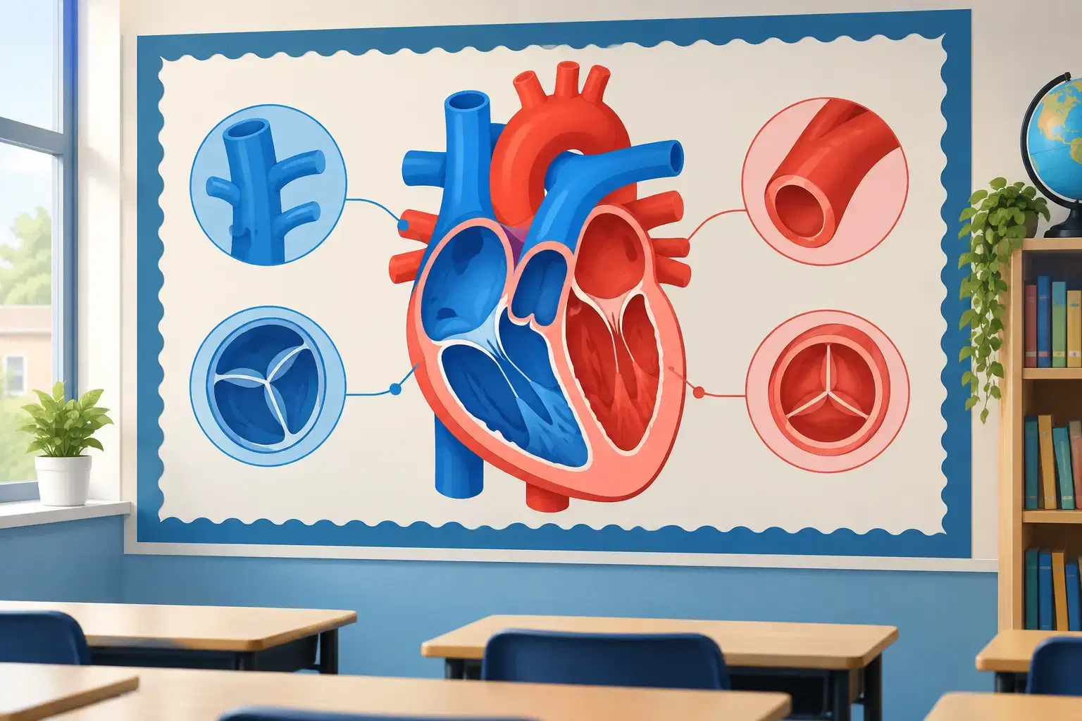 Anatomy of the Heart Wall Display for Schools