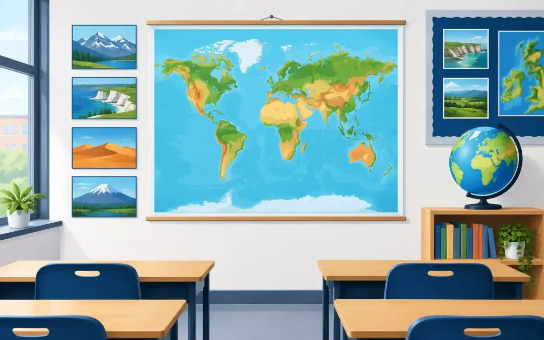 Geography Map Wall Displays for Better Learning