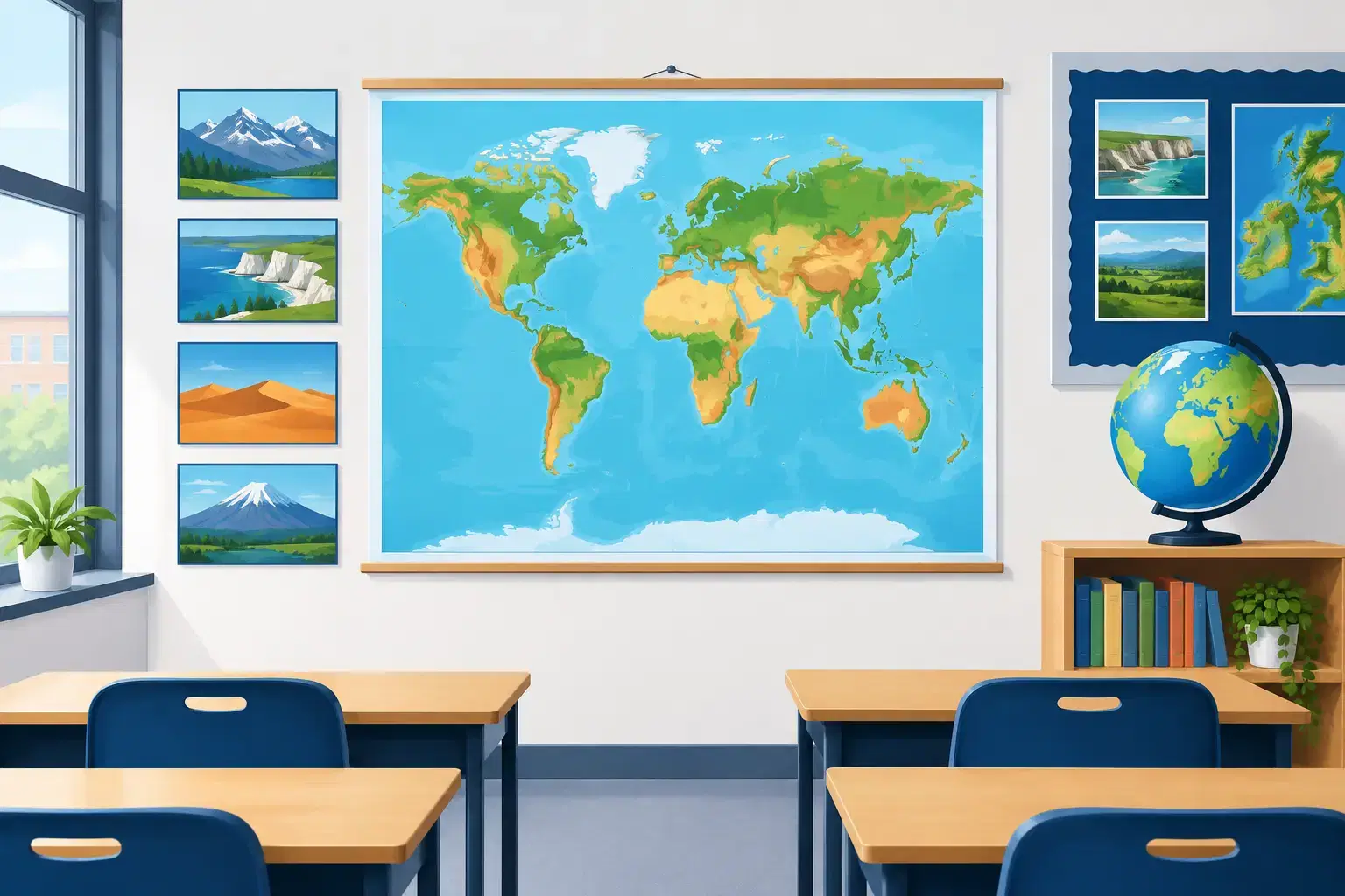 Geography Map Wall Displays for Better Learning