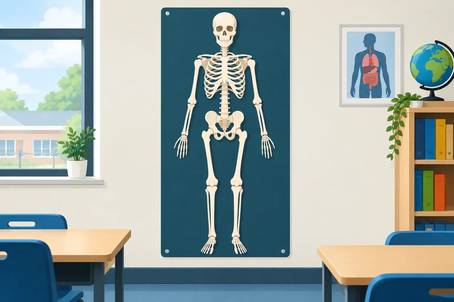 Human Body Skeleton Wall Display for Schools