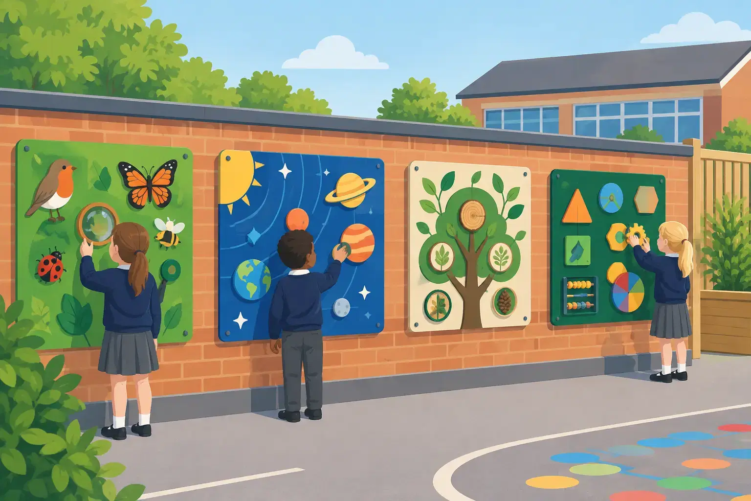 Outdoor Playground Wall Displays That Teach